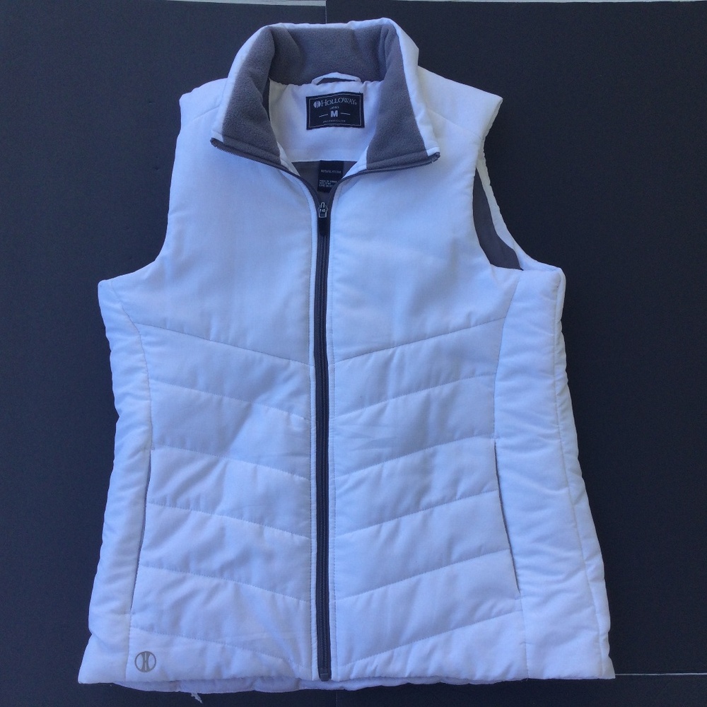 Women’s Holloway Sportswear Sleeveless Polyester Vest, White, size small